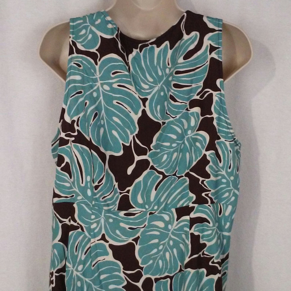 Hilo Hattie dress L Brown green white Hawaii Aloha - Picture 8 of 8
